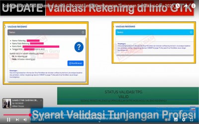 Cara Validasi Rekening di Info GTK 2025 untuk Pencairan Tunjangan Sertifikasi Guru